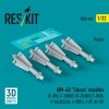 RESKIT RS32-0431 AIM-4D Falcon missiles (4 pcs) (3D Printed) 1/32